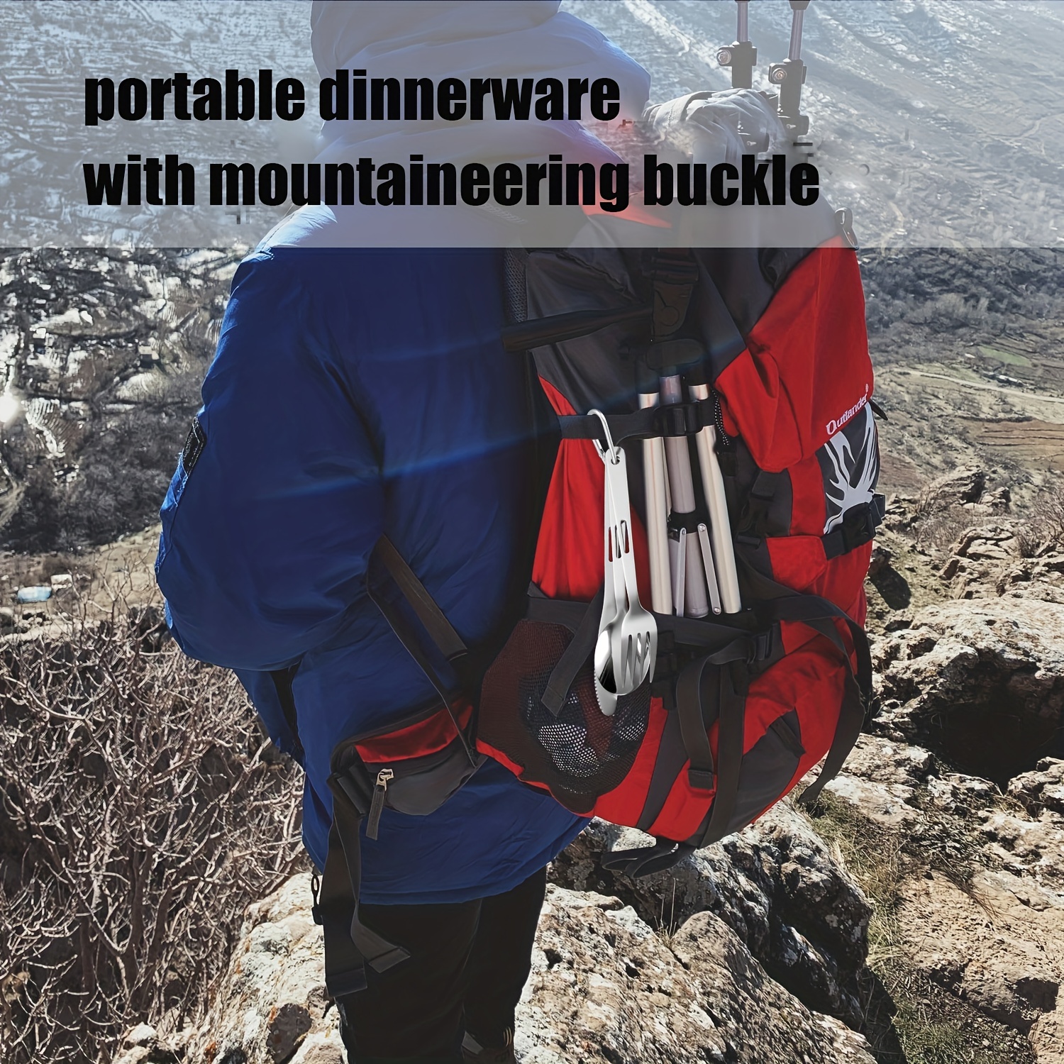 outdoor camping western food tableware picnic stainless steel knife   set travel portable tableware Product details 5