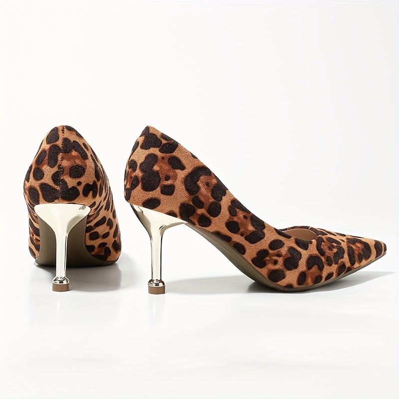 Tacones Aguja Estampado Leopardo Mujer Elegantes Zapatos - Temu Chile