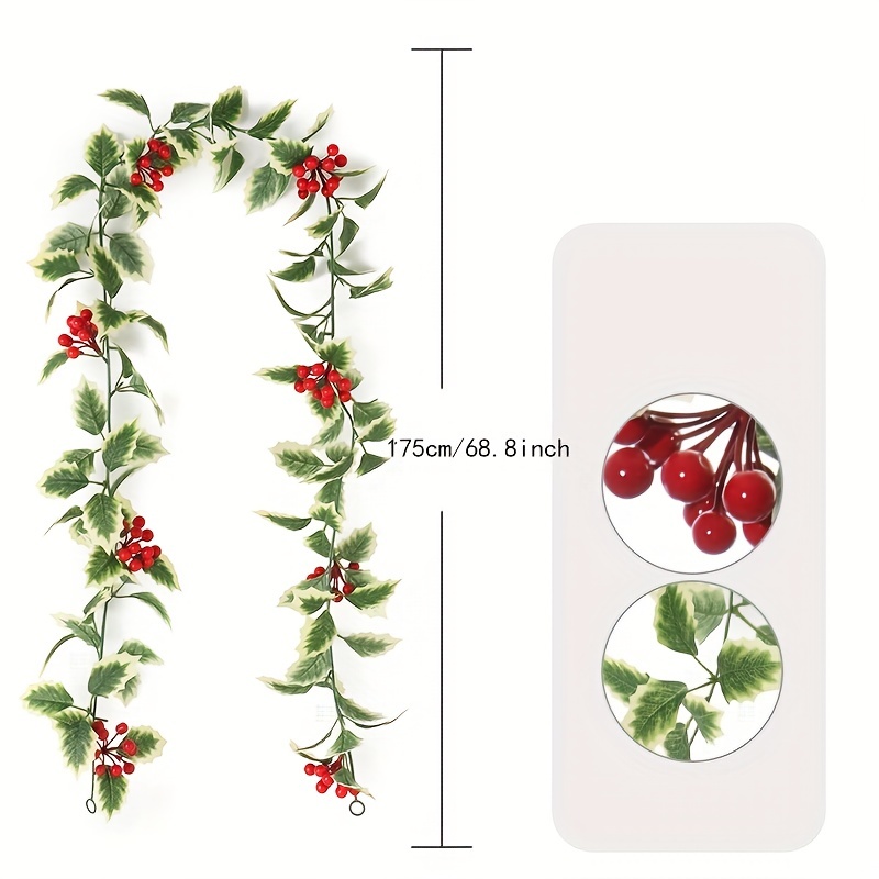 5PCS Christmas Berries Pine Branches Artificial Red Berry Wreath