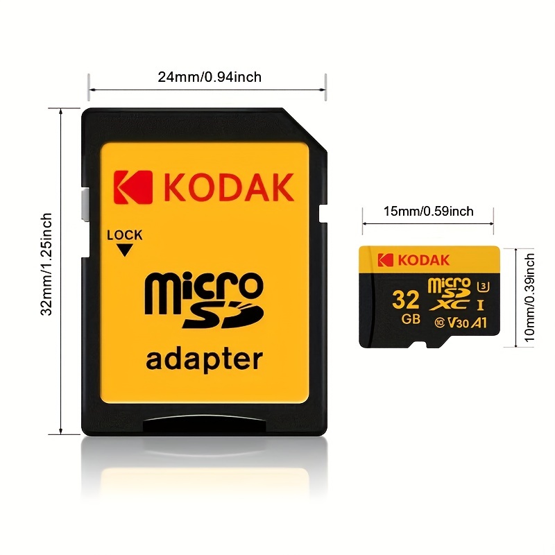 Kodak Carte Mémoire 256Go Evo Plus MICRO SD 4K U3 Memory Card Gb SDHC UHS-I  C10