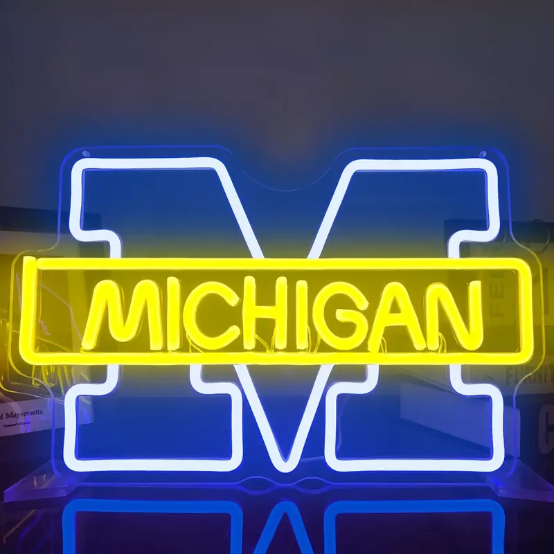 Michigan Neon Sign, Dimmable Led Signs Neon Light, For Bedroom Wall City Name  Light Up Sign, For Man Cave Bar Pub University Neon Wall Sign Decoration -  Temu Ireland