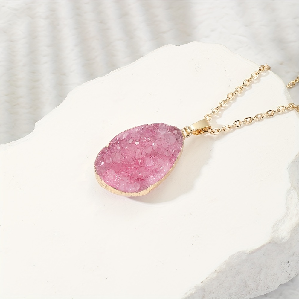 Natural Crystal Pendant Necklace