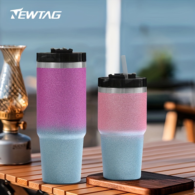 New Tag Large Capacity Water Bottle Simple Modern Insulated Tumbler With  Straw Lid, Multi-color Kawaii Stainless Steel Insulated Cup For Outdoor  Camping Travel - Temu New Zealand