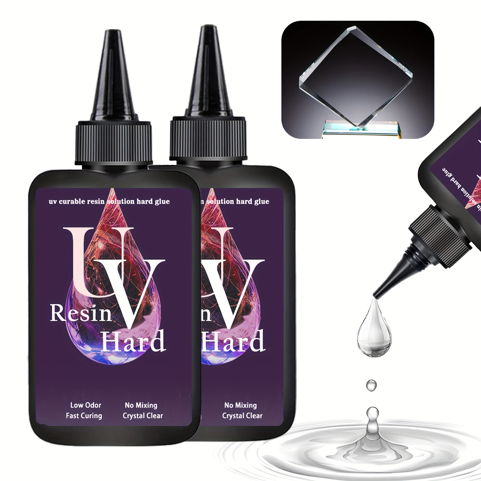 Low Viscosity Crystal Clear Ultraviolet Thin Epoxy Resin, Quick-curing&low Shrinkage Uv Resin Kit For Crafts, Jewelry Making, Casting