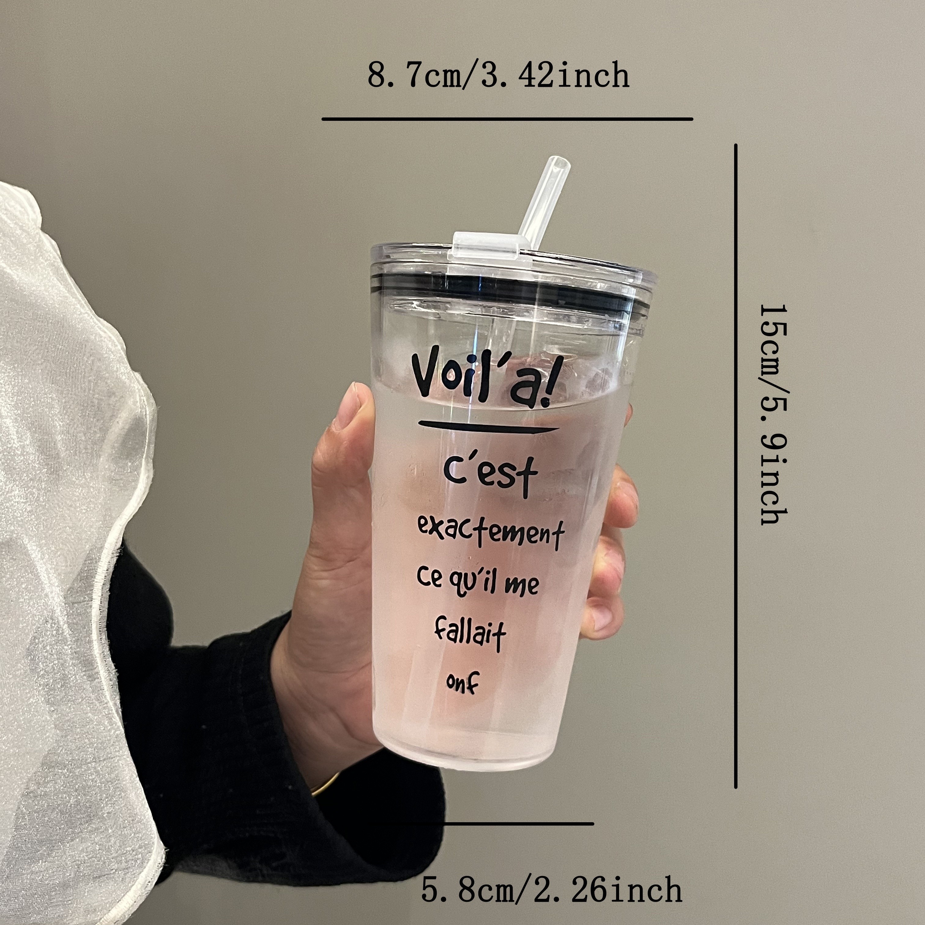 Reusable Plastic Cups with Lids and Straws Personalized Clear