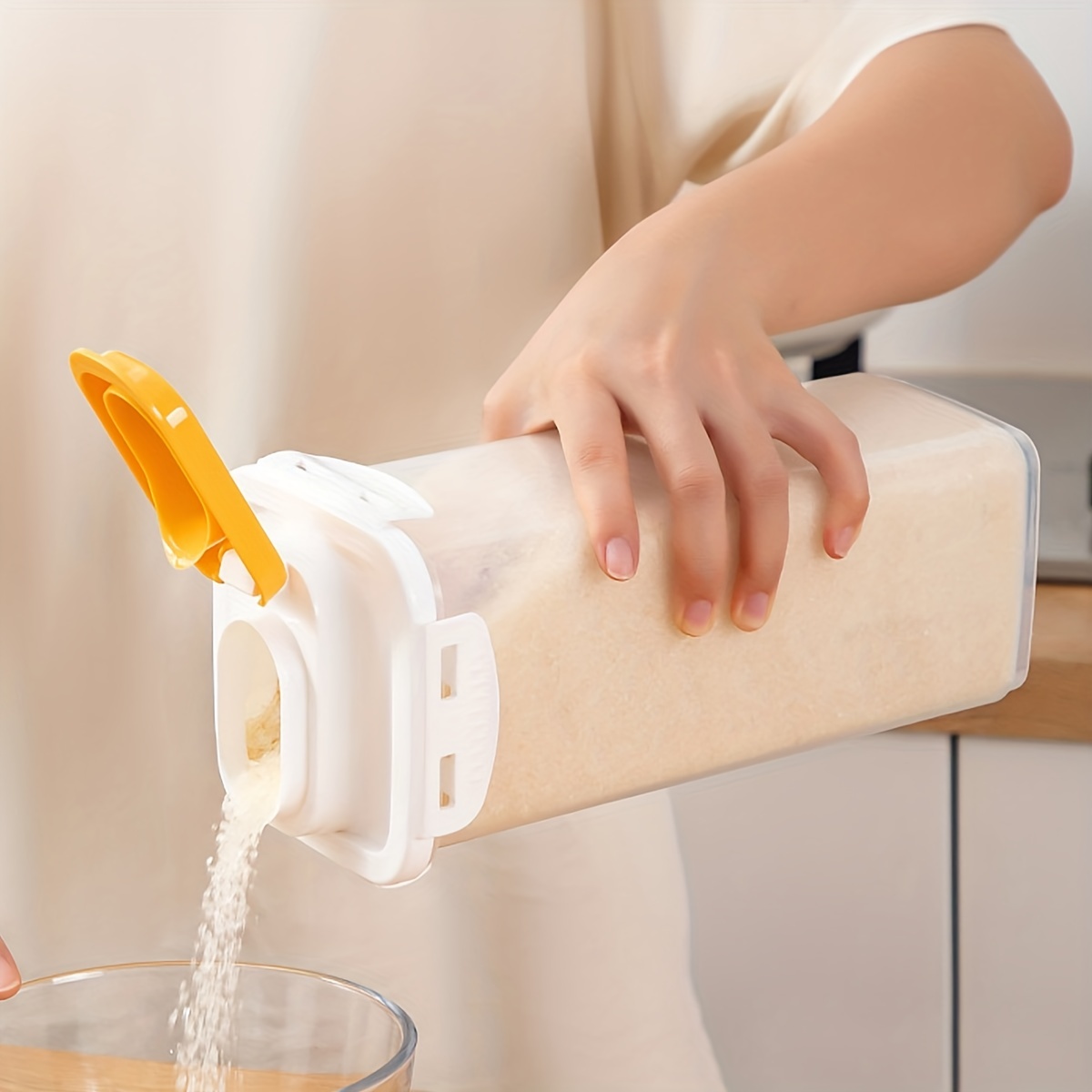 Plastic Square Storage Bottle With Lid - Kitchen Pantry Organization