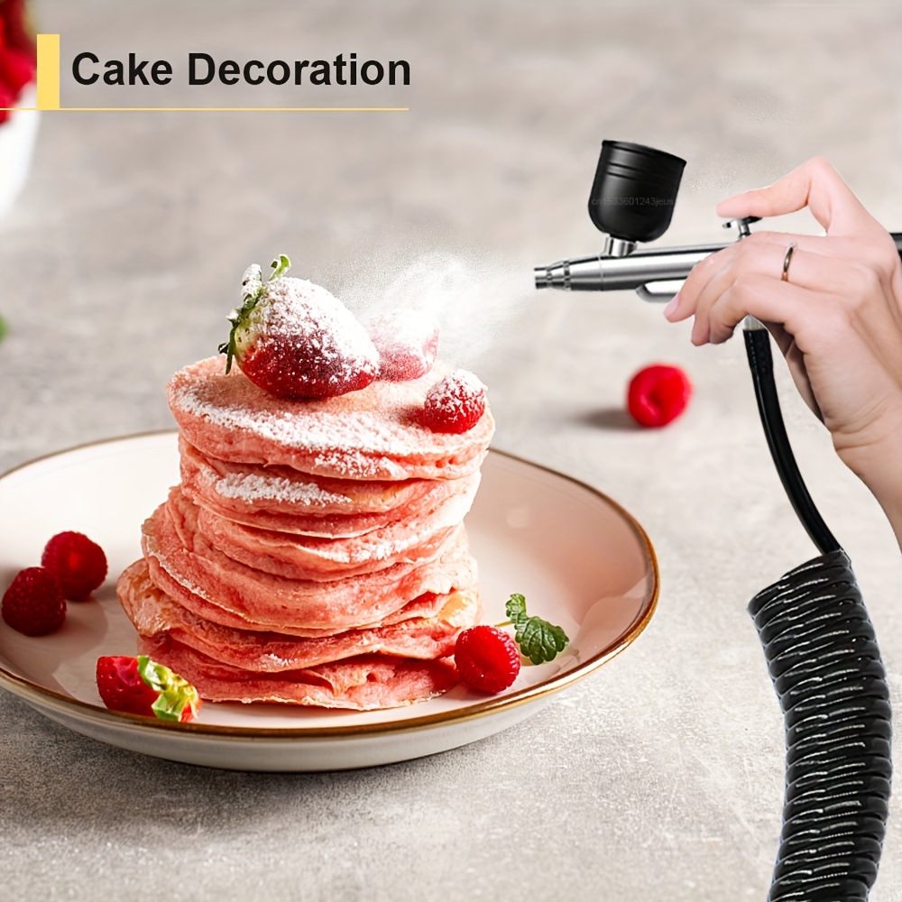 Cake Airbrush Decorating Kit - 3 Airbrushes, Compressor & Paint, 9