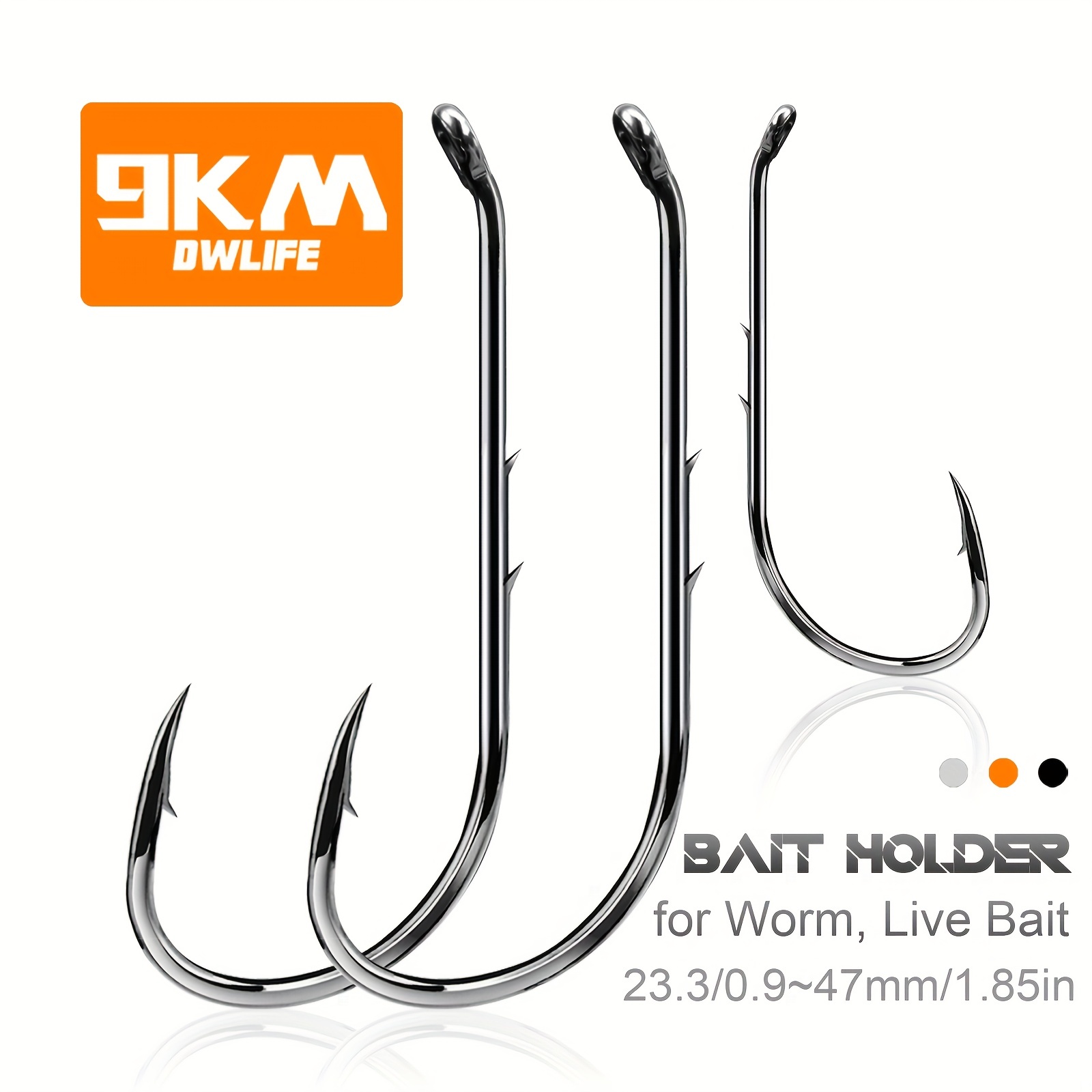 50pcs High Strength Offset Bait Holder Hooks for Freshwater and Saltwater  Fishing - Long Shank Bait Hook with High Carbon Steel and Corrosion Resistan