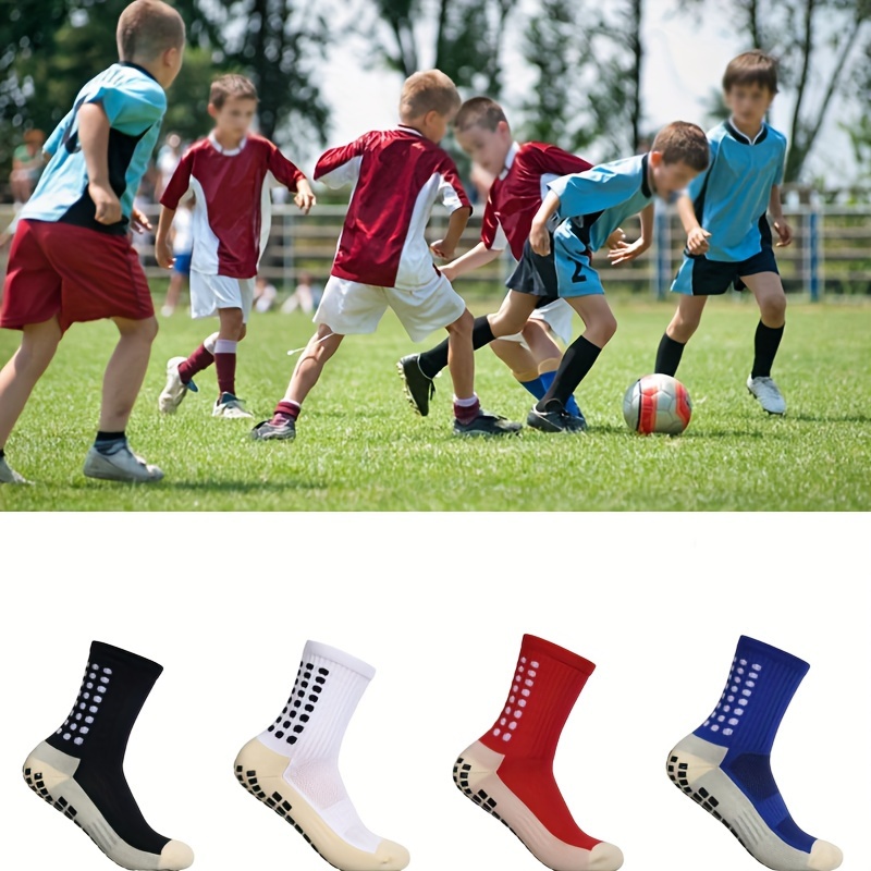 2/4 Pairs Kids Youth Soccer Socks Grip Socks Soccer Non Slip Football  Baseball Socks for Boys Girls 6-12 Years Old