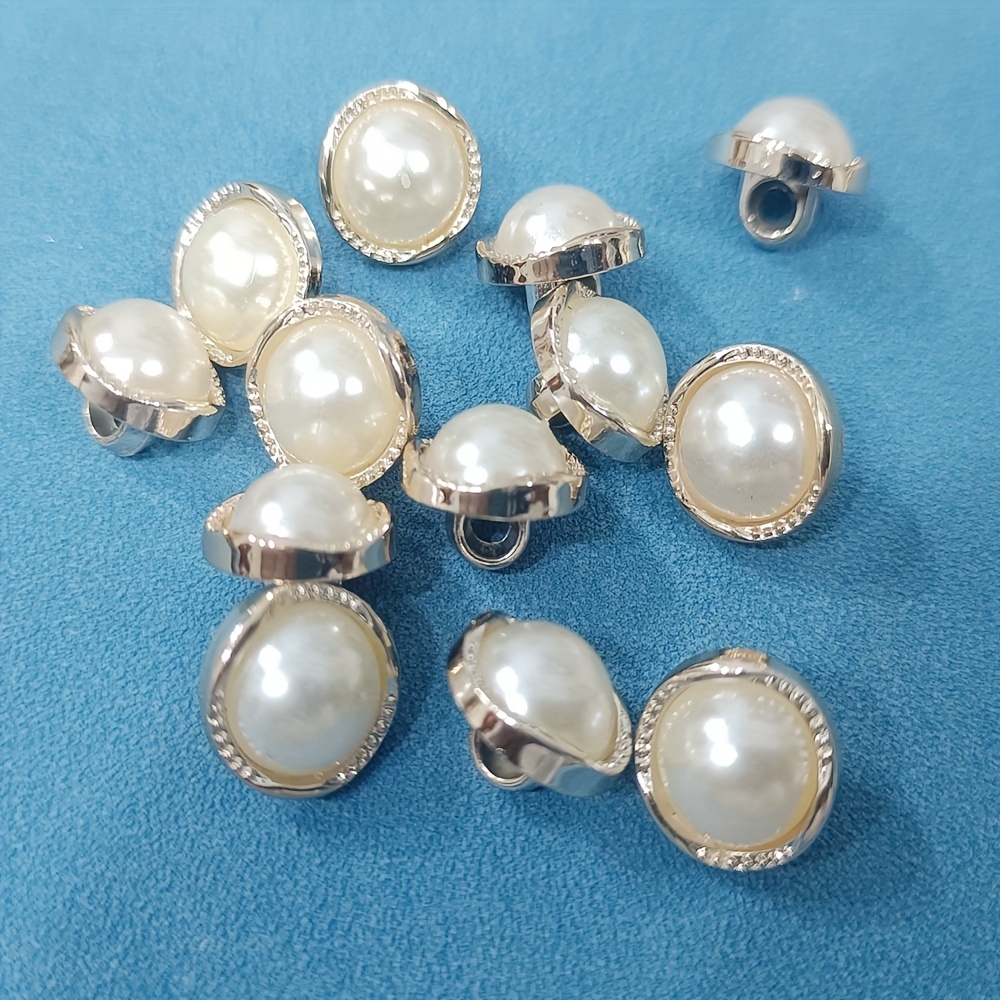 Waist Buckle Faux Pearl Design Button Zinc Alloy Button For - Temu