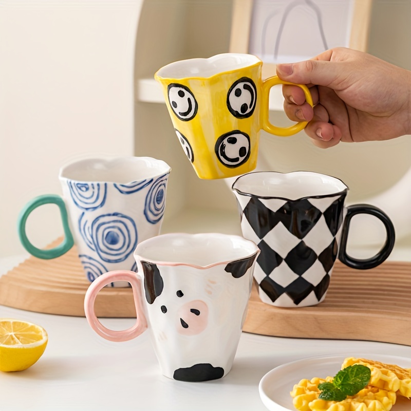450ml Large-capacity Breakfast Milk Cup with Straw Lid Coffee Mug Juice Tea  Cup Water Cups