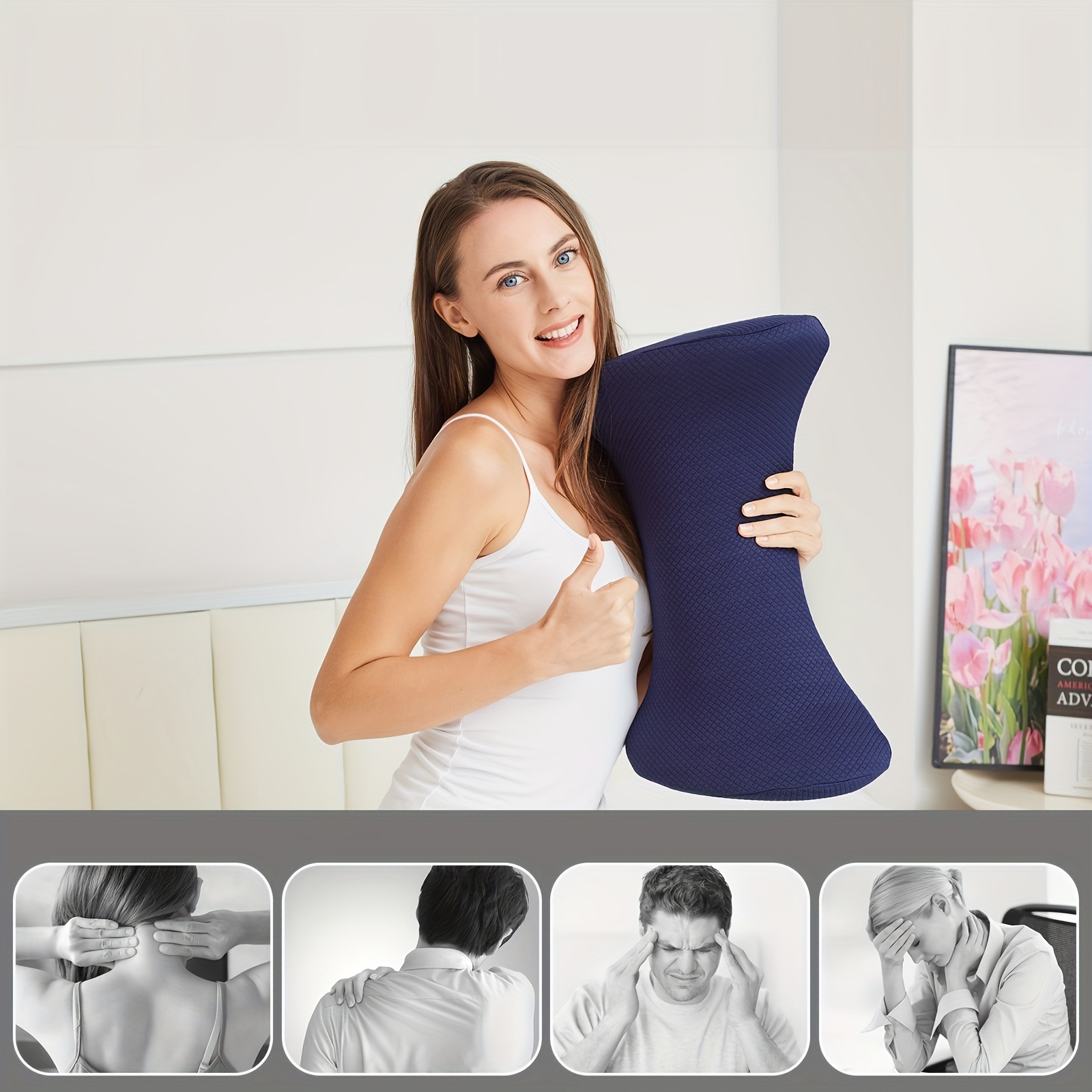 Lumbar Support Pillow For Sleeping Memory Foam Back Support - Temu