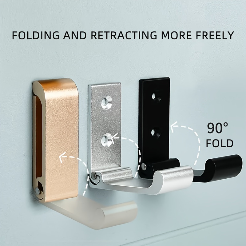 1pc Wall-Mounted Foldable Aluminum Hanging Hook, Household Bathroom And  Kitchen Supplies Storage Foldable Multi-Function Towel Coat Hooks,  Household Organizer Wall Earphone Hook