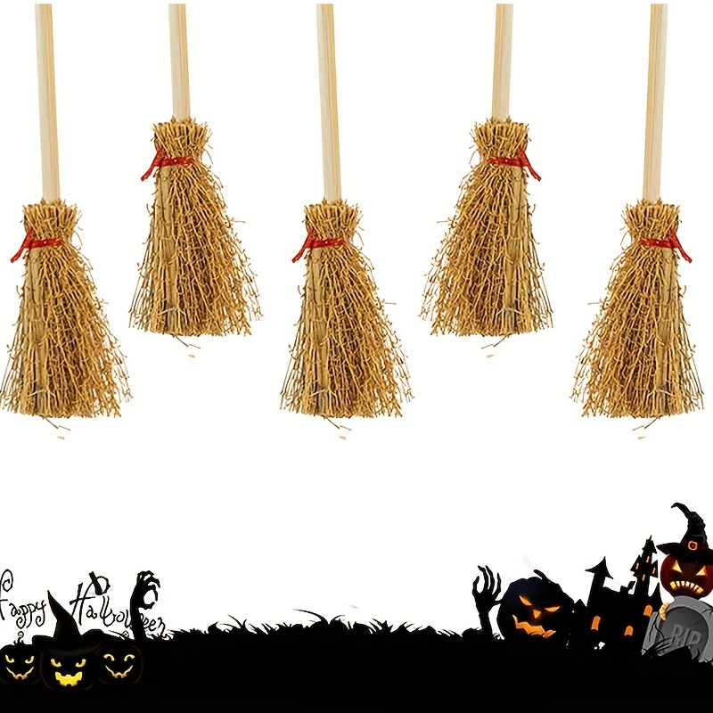 1pc Escoba Bruja Halloween Mini Red Rope Broom Pendant Toy - Temu