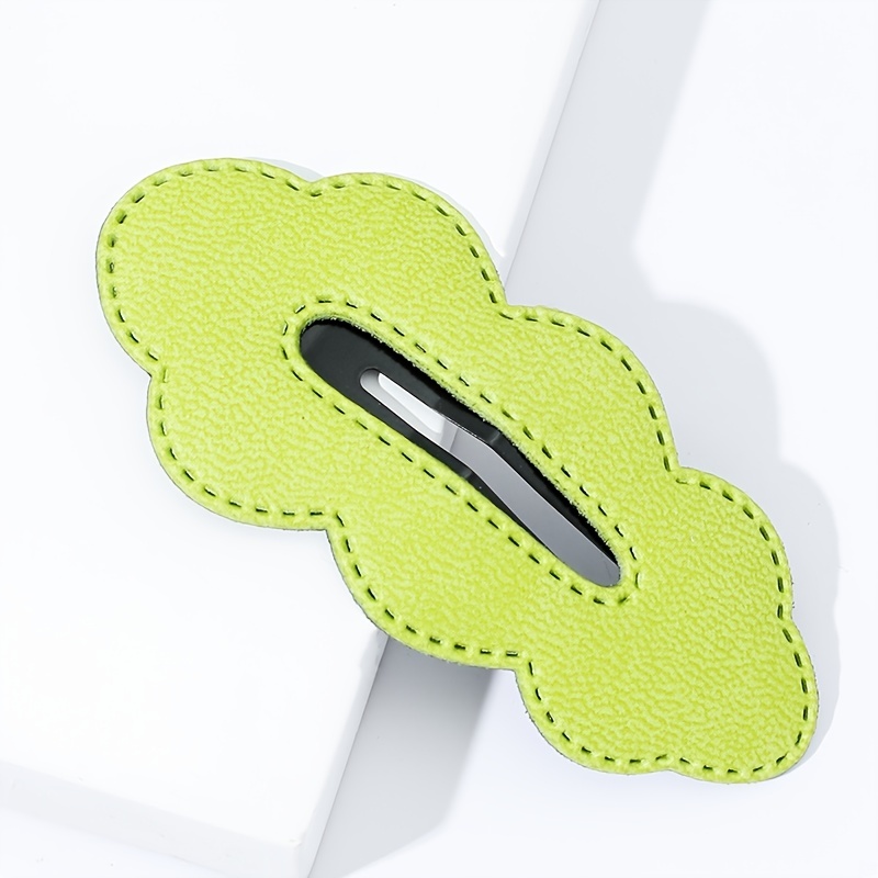 PU Leather Cloud Hair Clip Women's Solid Cartoon Hair Clip