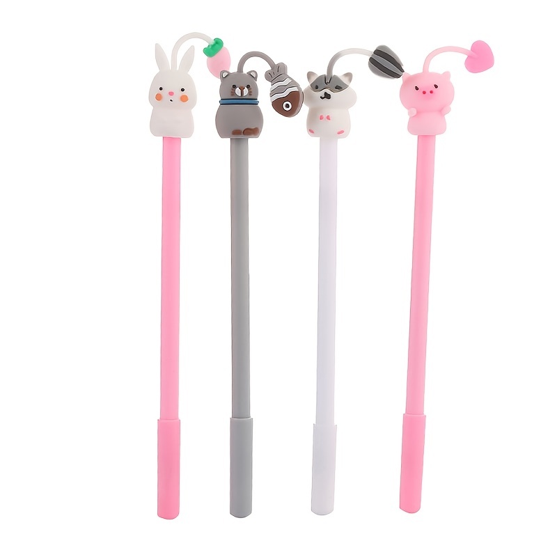 Cartoon Macaron Press Gel Pen Black Water Pen Cute Pet - Temu