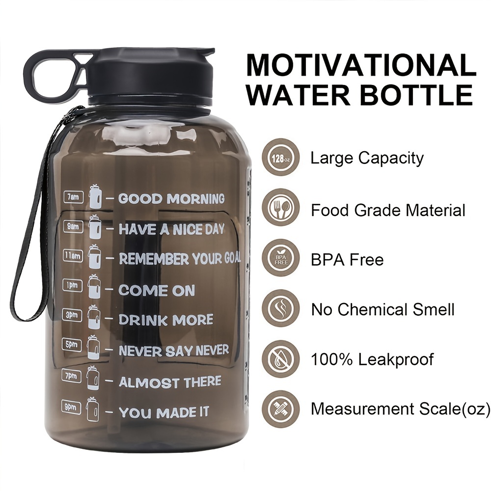 Bottled Joy 2.5L Water Bottle, BPA Free Large Water Bottle Hydration with Motivational Time Marker Reminder Leak-Proof Drinking Big Water Jug for