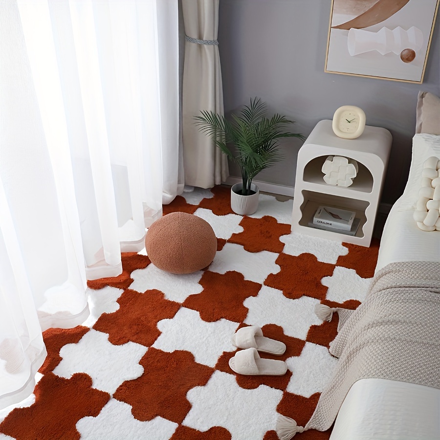 Soft Comfortable Plush Puzzle Foam Floor Seat Mat - Temu