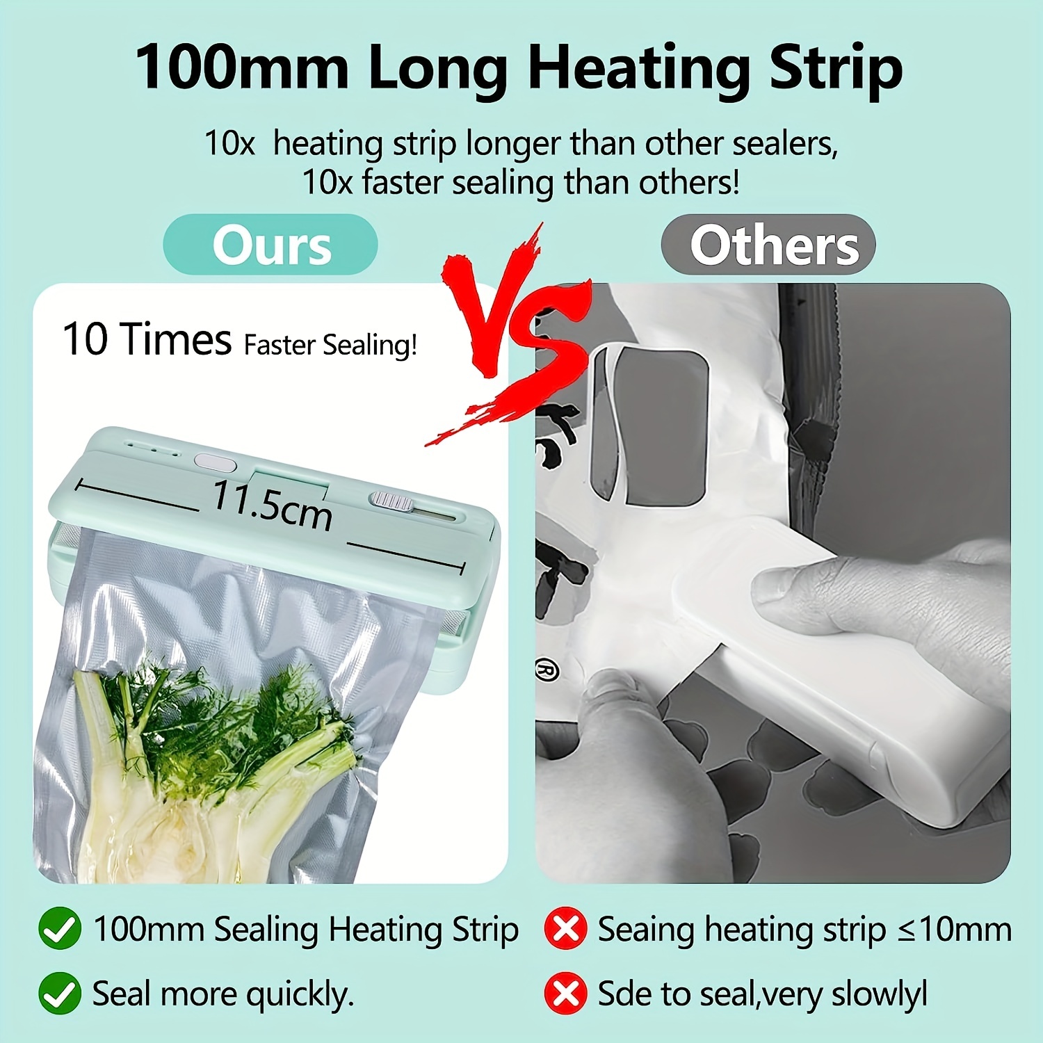 Portable Mini Heat Sealer For Food Bags Thermal Plastic Bag - Temu