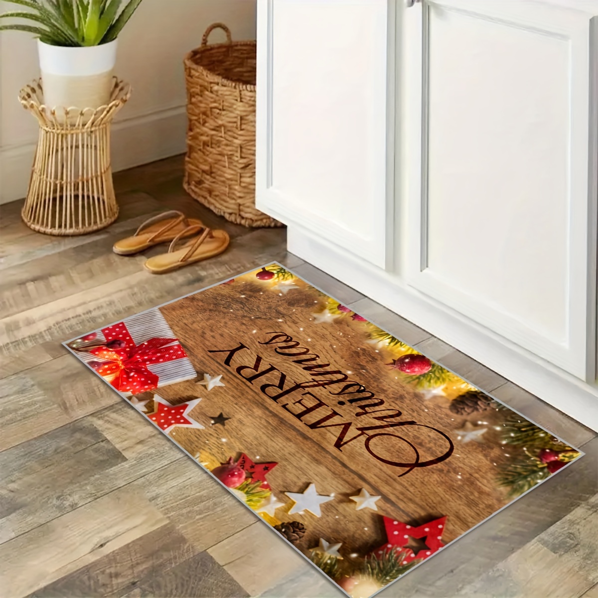 Christmas Kitchen Rugs And Mats Non Skid Washable Absorbent - Temu