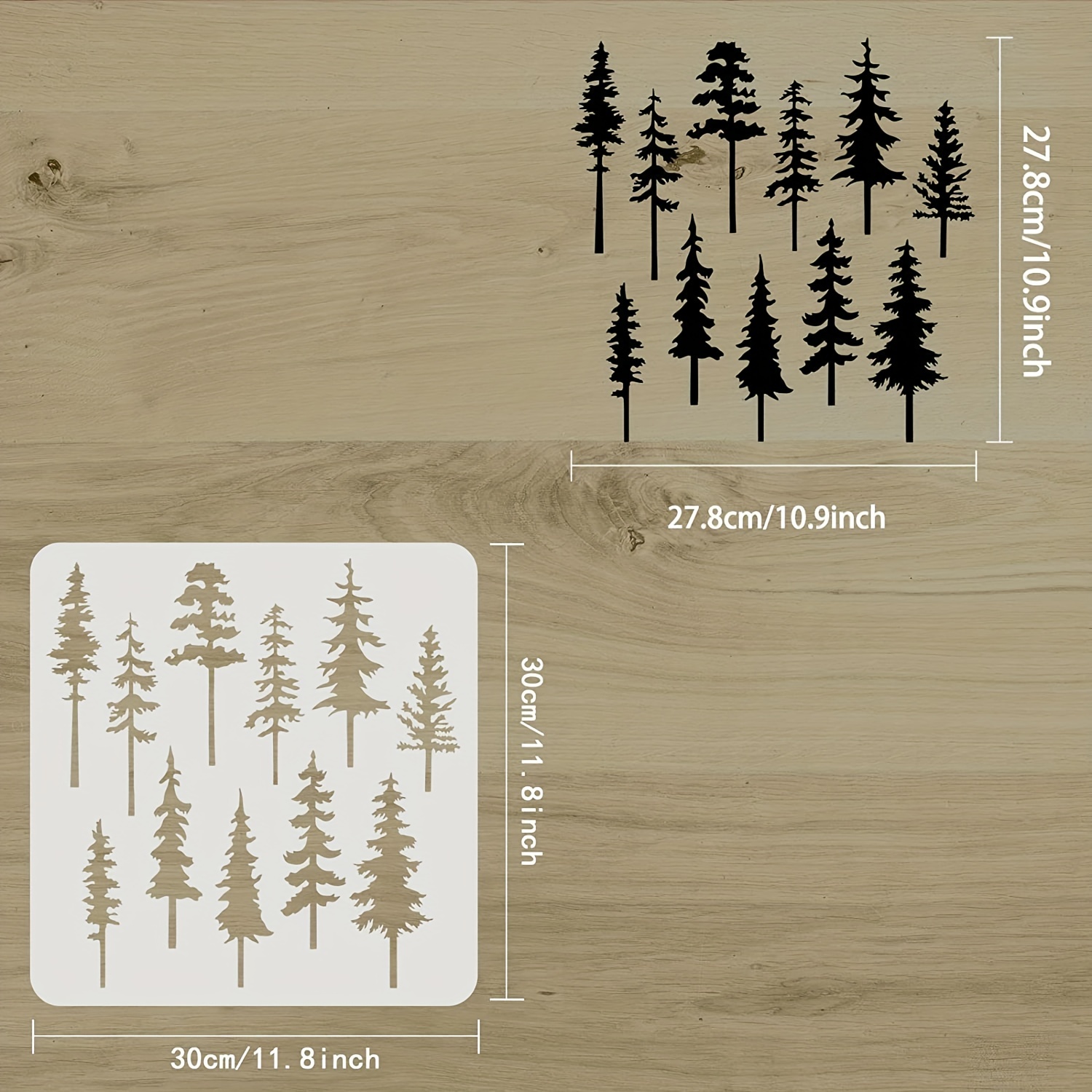 Plaster Stencil Life Sized Pine Tree - Walls Stencils, Plaster