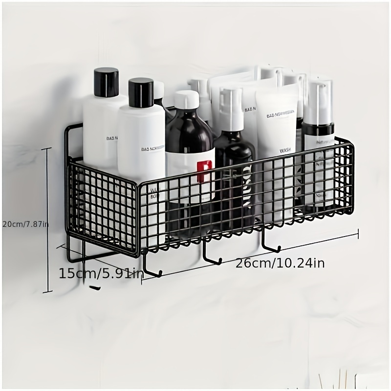 2Pcs/set Self-adhesive Bathroom Storage Rack Wall Mounted Iron