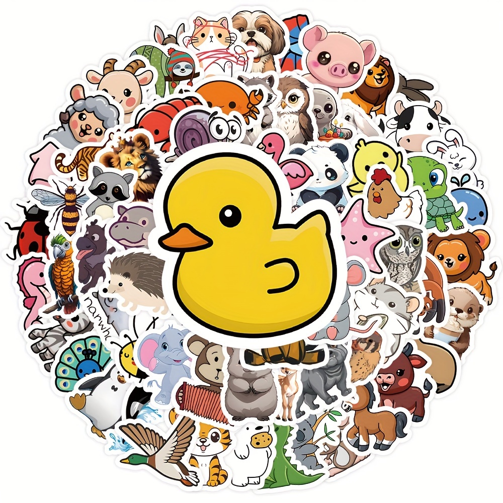 Animal Stickers Cute Sticker Pack Cartoon Stickers Adults - Temu