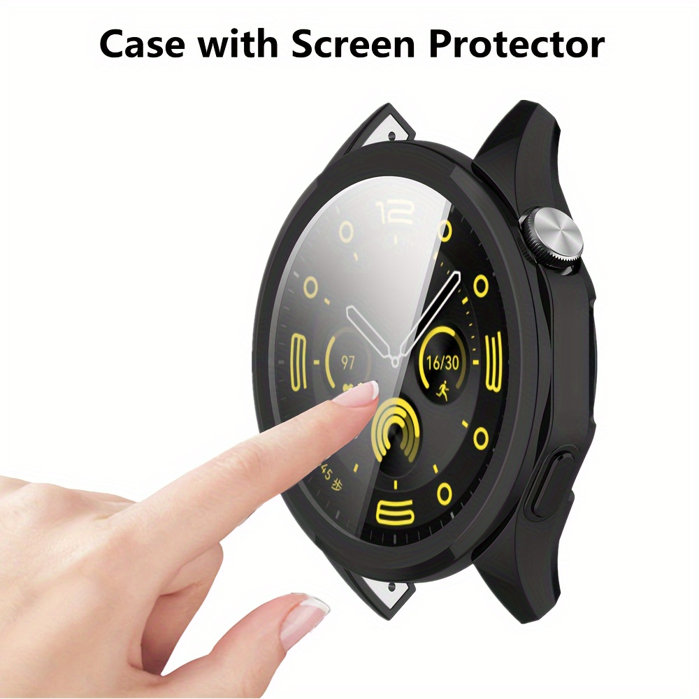 2Packs Screen Protector Cases Compatible with Watch GT4 46mm, All-Around Soft TPU Protective Case Bumper Frame Cover,Temu