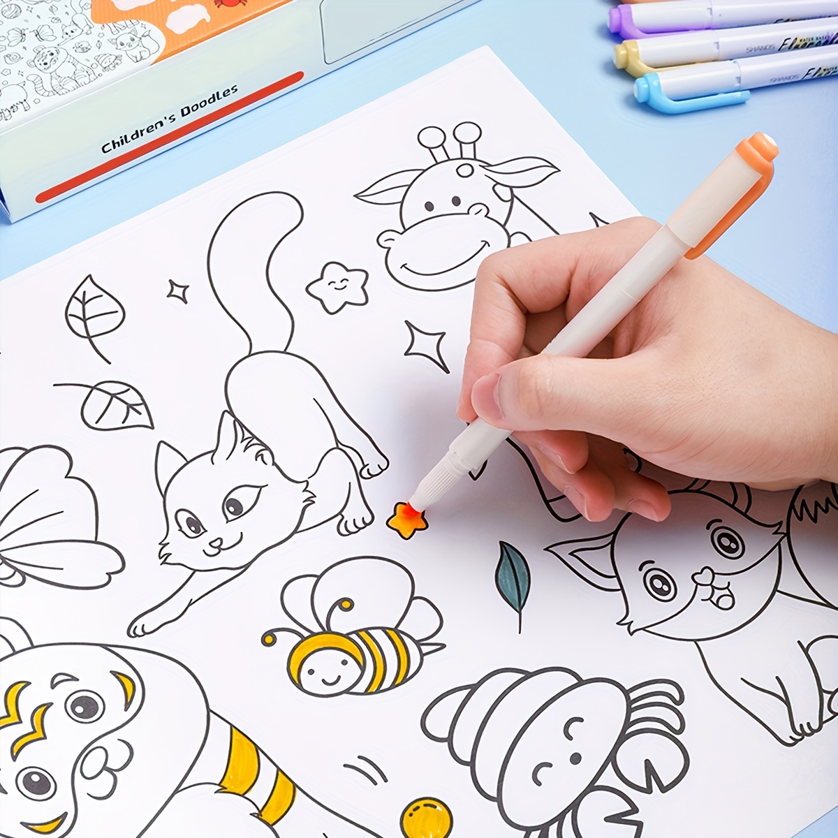 Disegno Rotolo Adesivo Carta Da Colorare Con Matita Colorata Graffiti  Scroll Pittura Fai-da-te Per Bambini Bambini Ragazzi Ragazze Educativo  Mondo Animale - Temu Italy