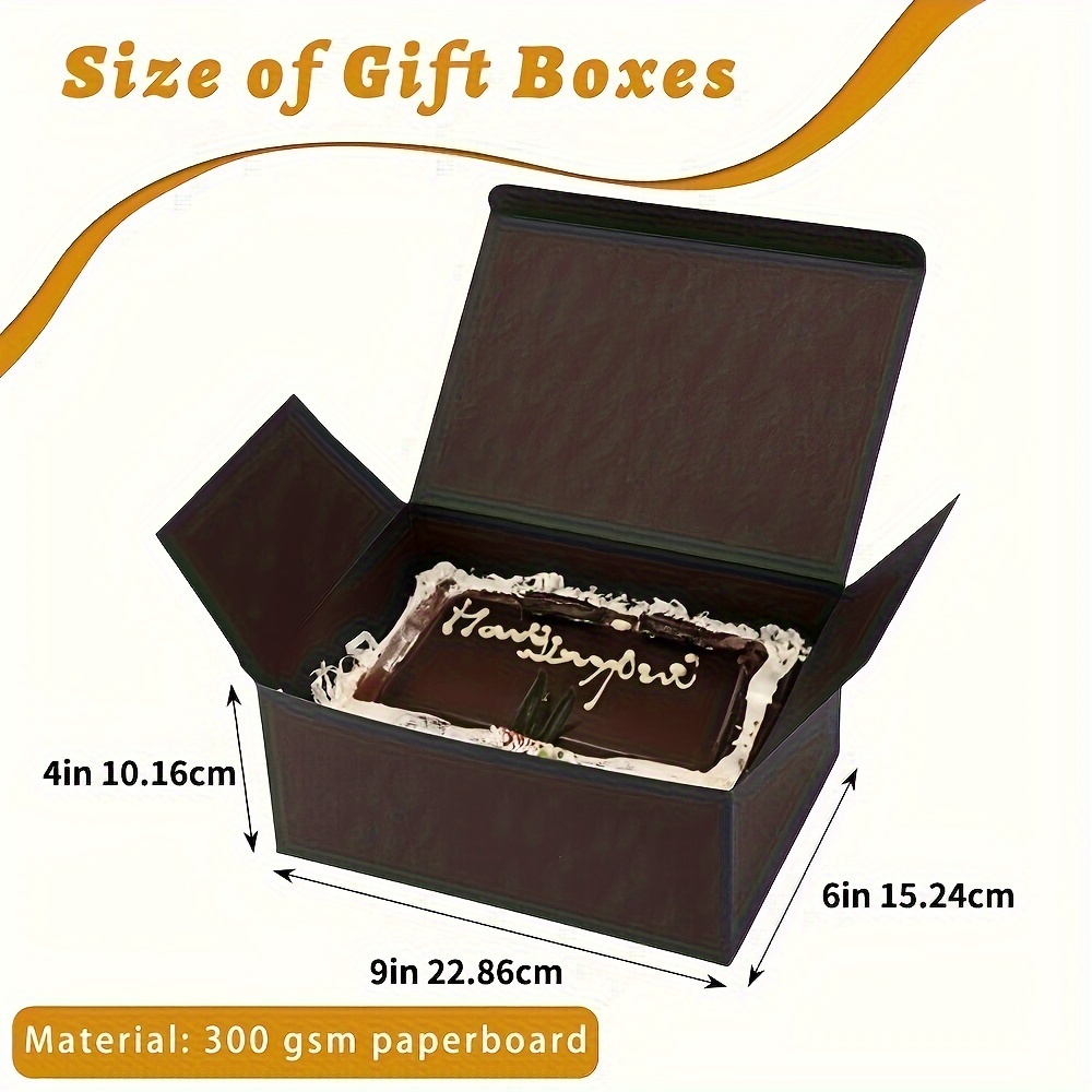 MESHA Cajas de regalo negras con tapas de 6 x 6 x 4 pulgadas, paquete de 50  unidades, caja de regalo de papel resistente para propuesta de dama de