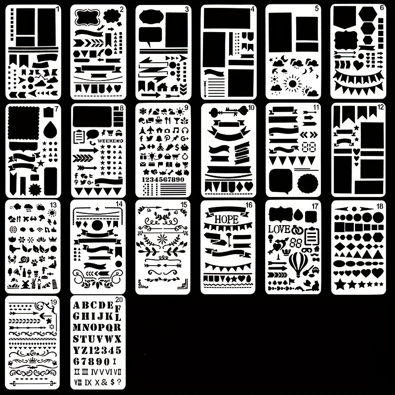 Bullet journal accessories Stainless Steel ,Etching Icons Stencil  tibetara®, About 3 1/3*5 1/8 ,pochoir bullet journal,1 pc/lot-10190051