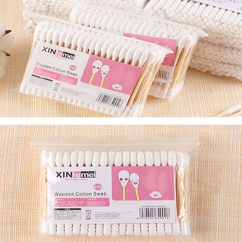 Bamboo Paper Plastic Wood Stick Cotton Swab Double Head Disposable