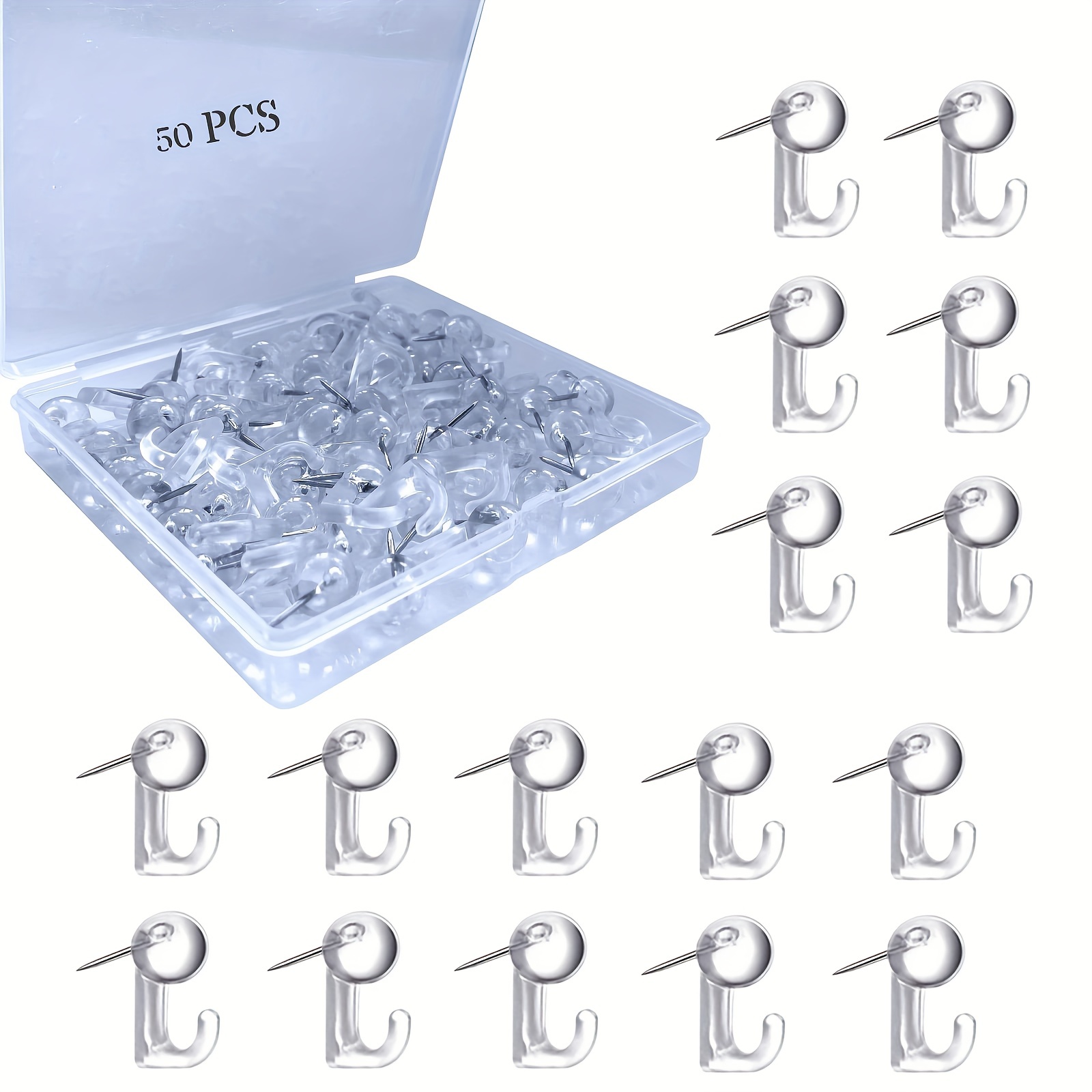 140pcs Push Pins Set, Black & Clear Push Pins Clips with Stainless Steel  Tips Heavy Duty Hooked Thumb Tacks for Cork Board Bulletin Board Wall Map  (5 Styles) : : Office Products