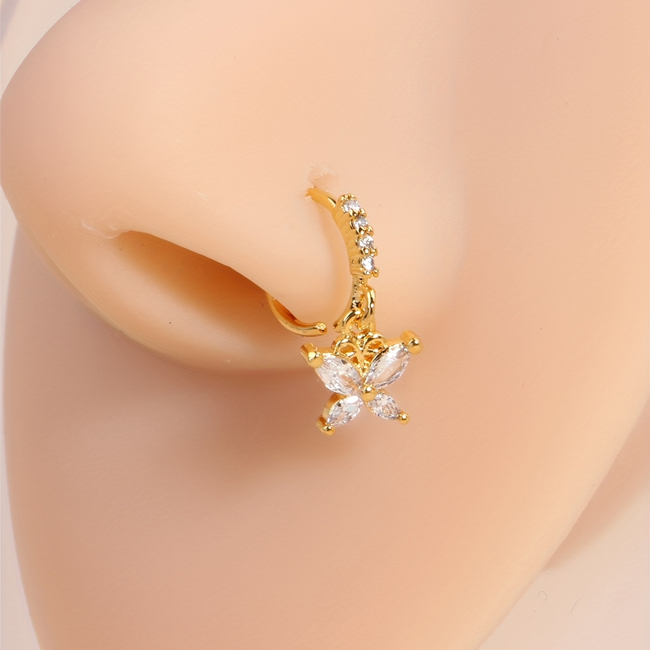 Butterfly Shape Pendant Dangle Nose Hoop Rings for Unisex