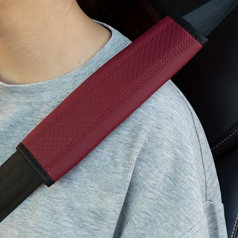 2 pièces couverture de ceinture de sécurité de voiture en cuir PU