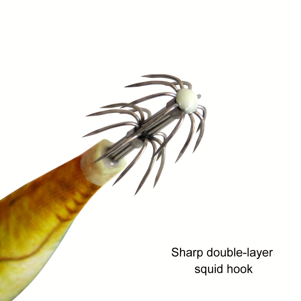 Luminous Squid Jig Wood Shrimp Squid Hook Artificial Bait - Temu