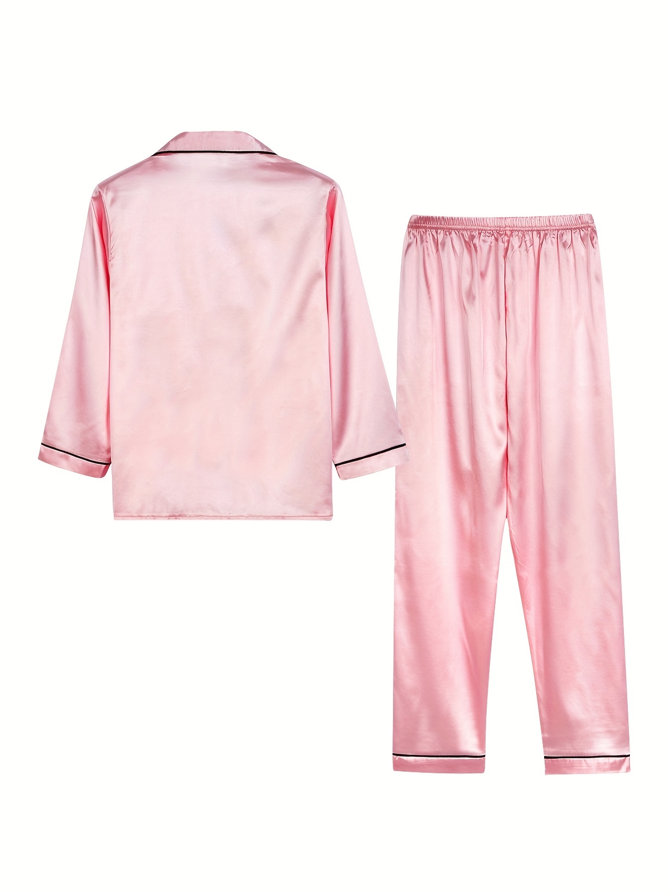 Kids Unisex Satin Customized Pajama Sets Short Sleeves + Shorts, 11-12Y / Red