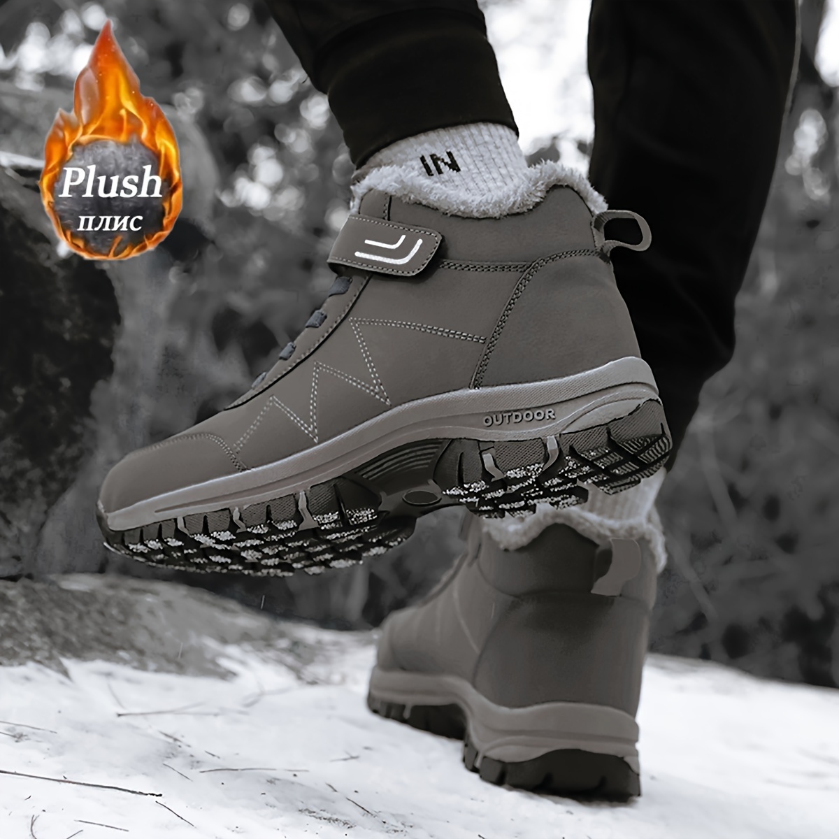 Color Block Waterproof Wear Resistance Hiking Boots Non Slip - Temu