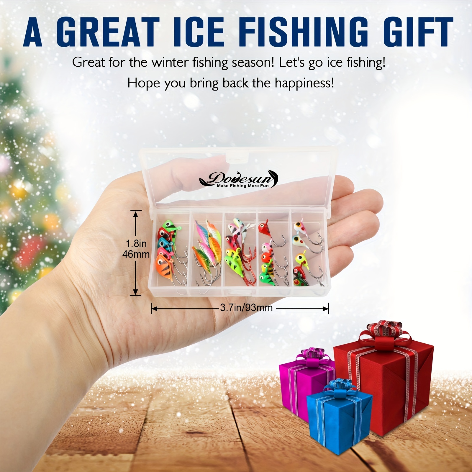  Dovesun Fishing Kit Ice Fishing Jigs Ice Fishing Lures Walleye Fishing  Lures Crappie Jigs 58pcs : Sports & Outdoors