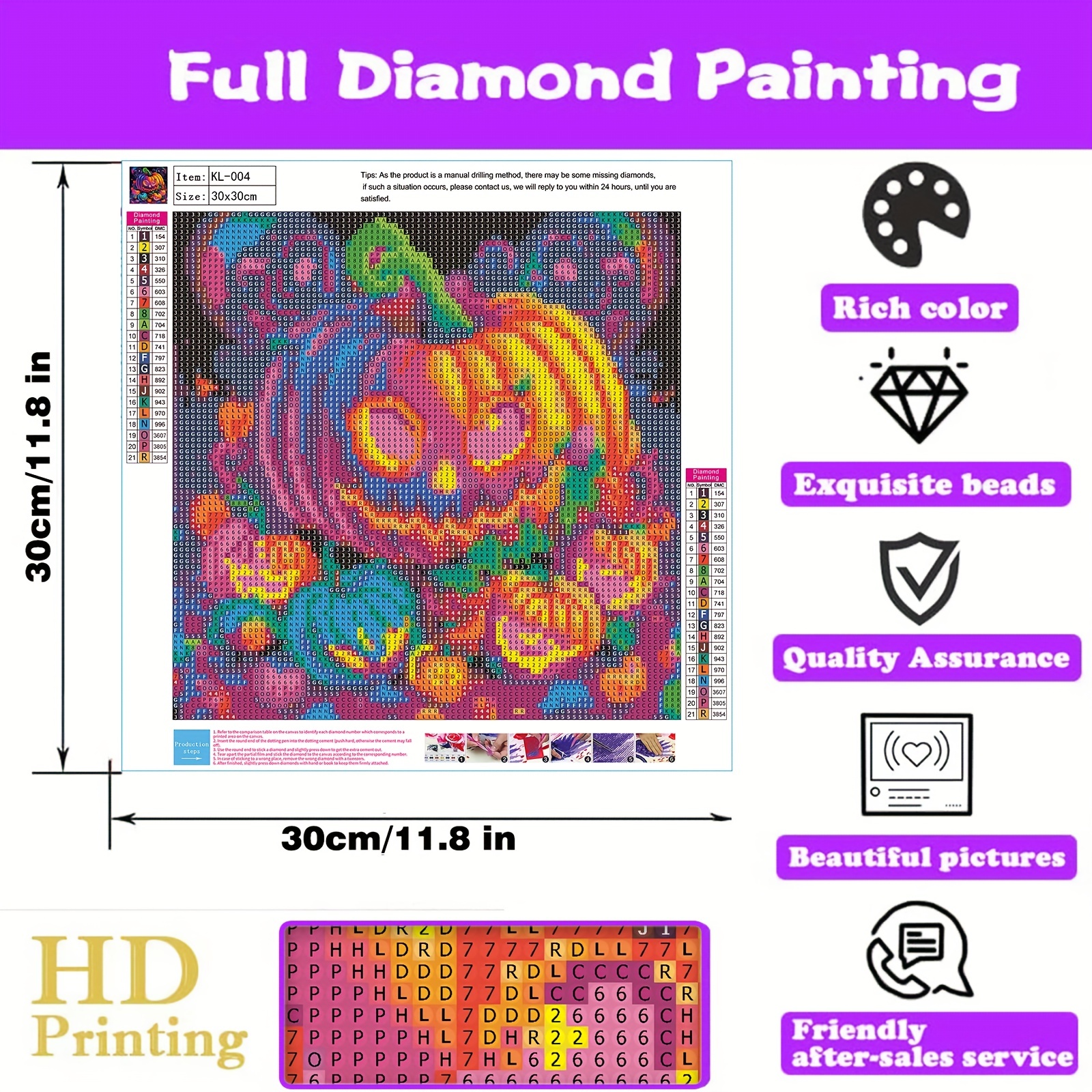 Adult Halloween Diamond Painting Kit, Pumpkin Theme Diamond Art Set, Gem Art  Set, Adult Gift, Home Wall Decor Gift (16x12 Inches)