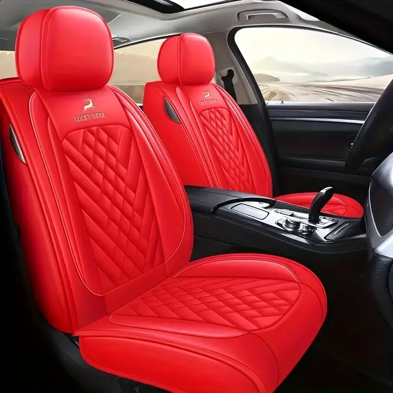 1pc Universal Car Seat Cover Pu Leder Universal Auto - Temu