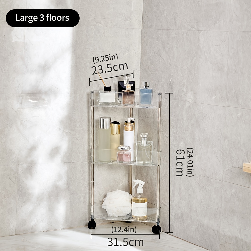 3 Layer bathroom corner shelf space aluminum rack – Accessories Bazaar
