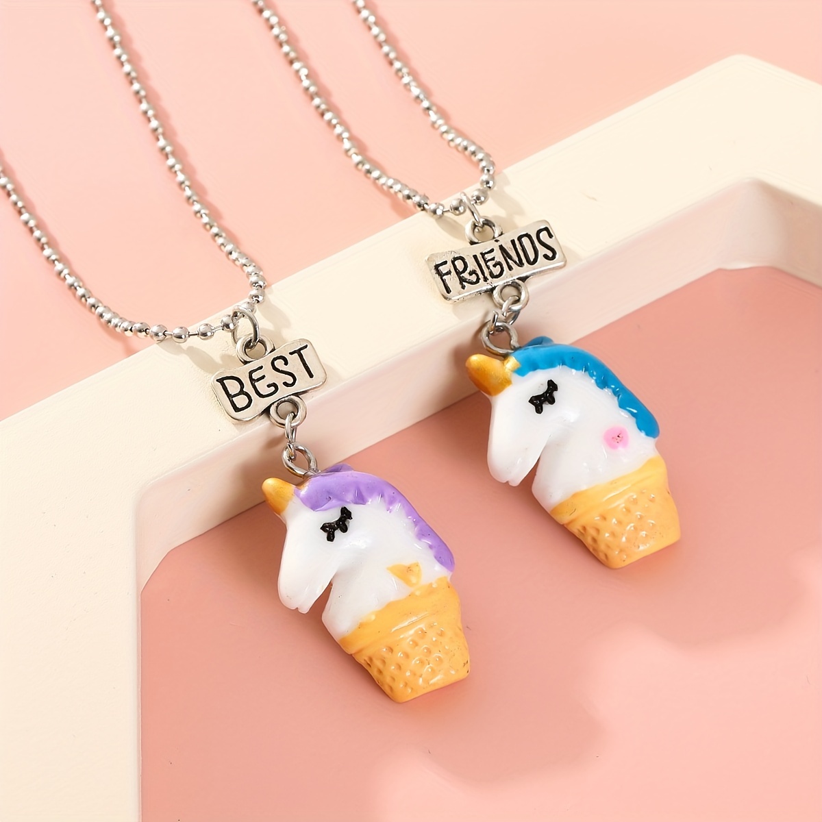 popular children's necklace set cute ice cream bucket Temu