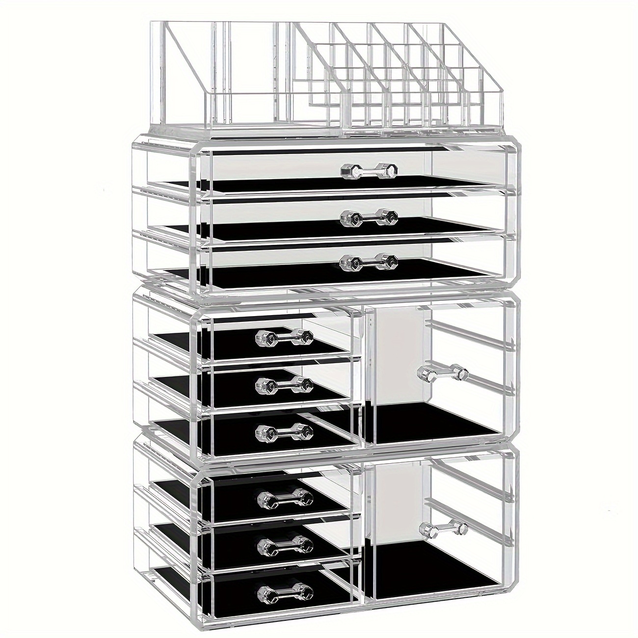 Acrylic Makeup Organizer Storage Box W/ 7 Clear Drawers for Jewelry &  Cosmetics