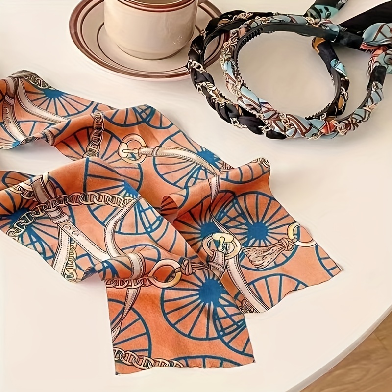 Vintage Long Ribbon Headband Satin Silk Hairband