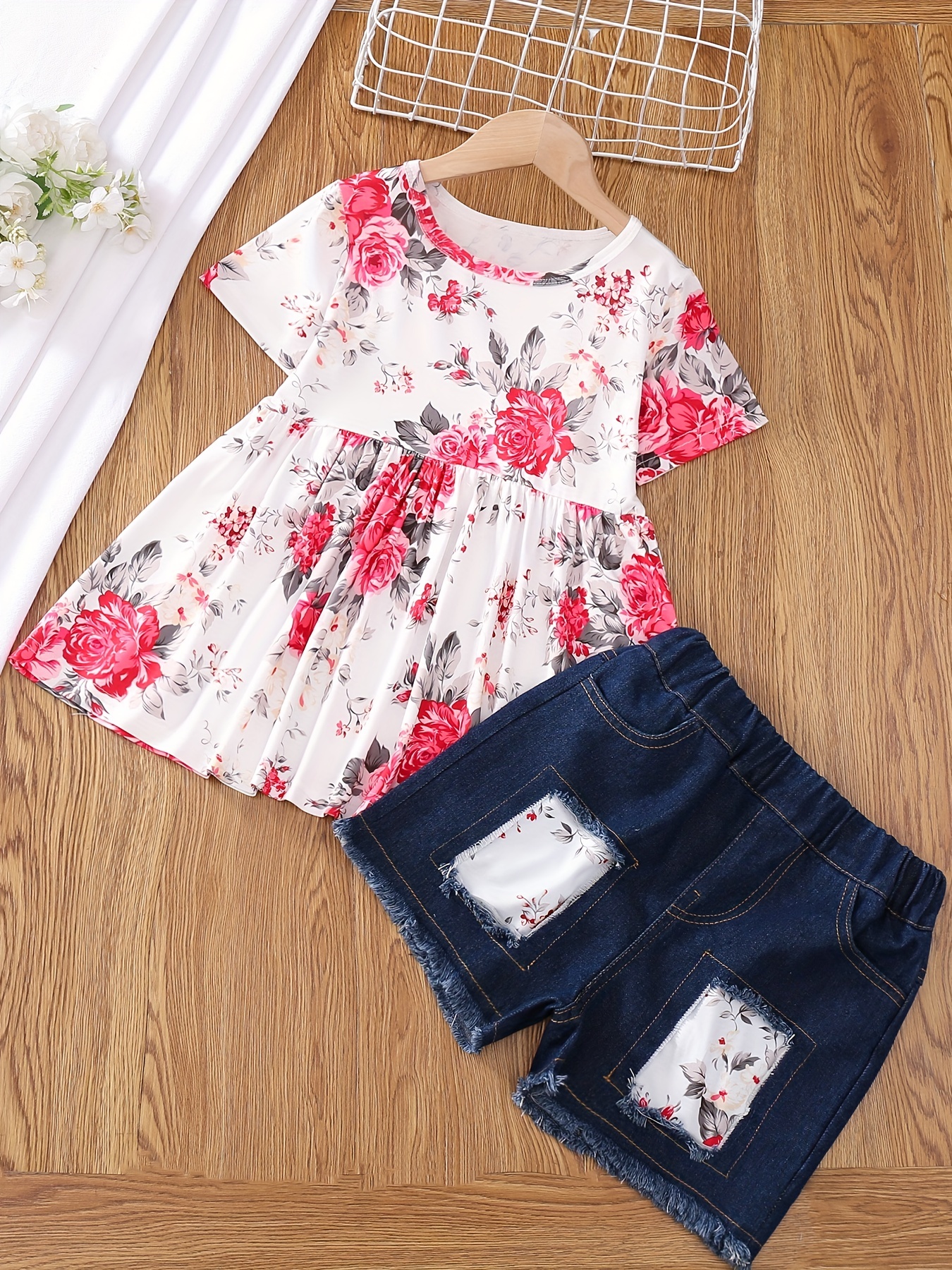 Conjunto Vestido Piezas Estampado Floral Juego Blusa - Temu