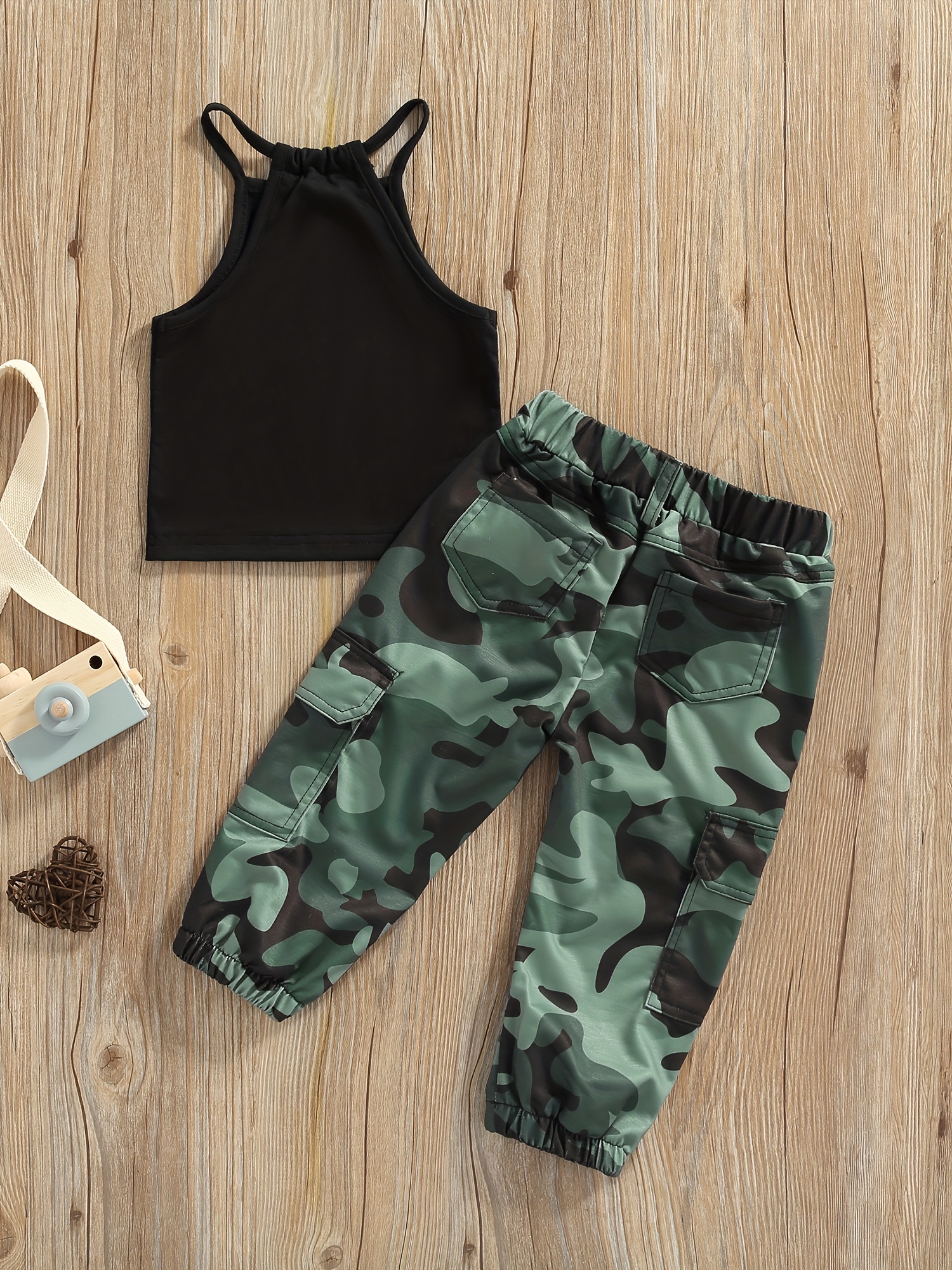 Baby Girl's Stylish Outfit blessed Print Crop Top Camo - Temu