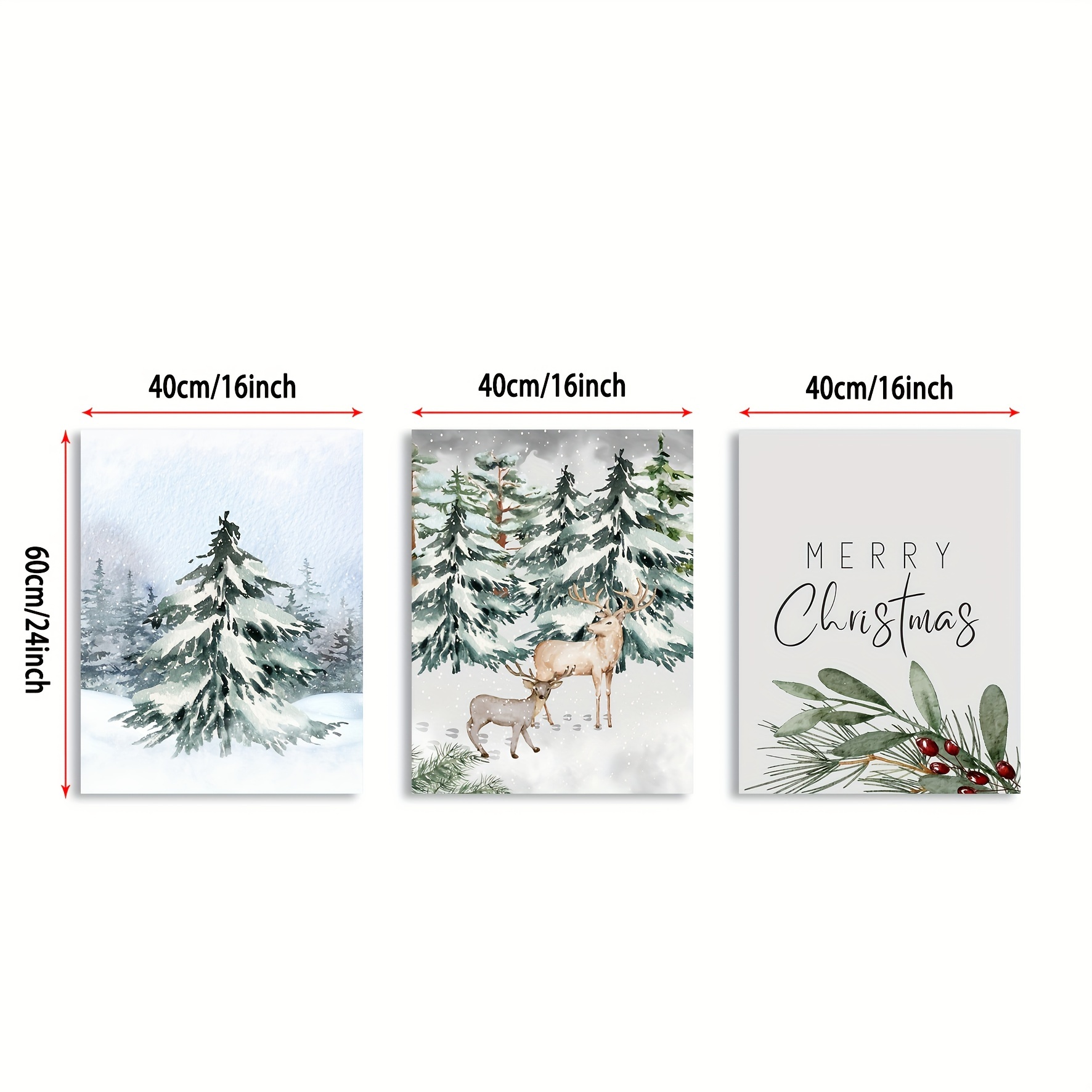 Christmas Canvas Print Posters Winter Christmas Tree And - Temu