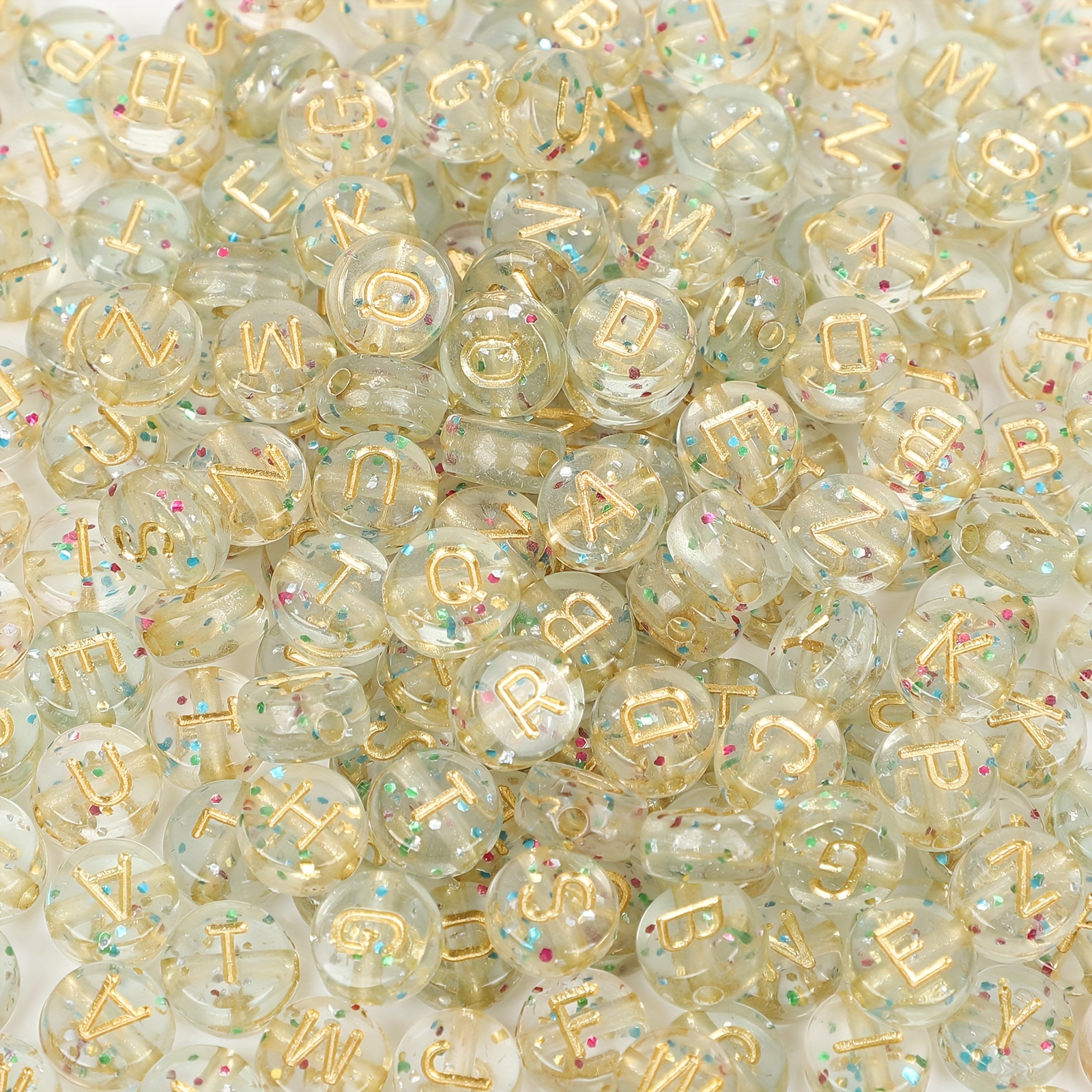 Clear Acrylic Round Letter Beads Multiple Color Flat Random - Temu United  Arab Emirates