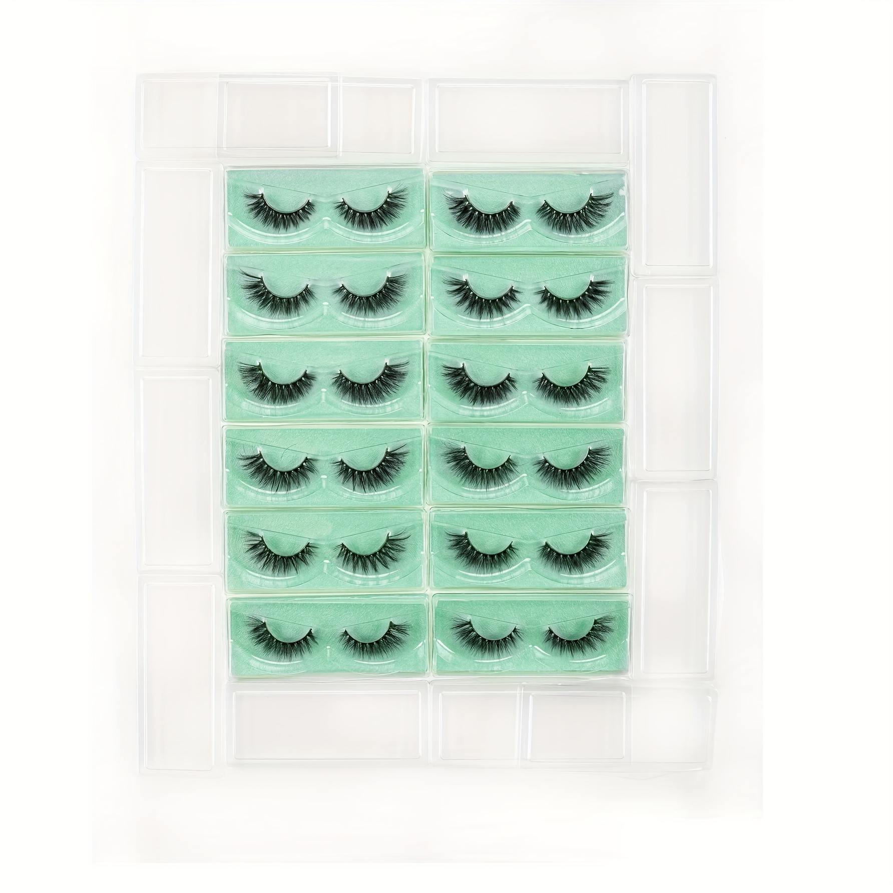 12 Pairs Thick Fluffy Wispy False Eyelashes 15mm Cluster Cross Curling Lashes